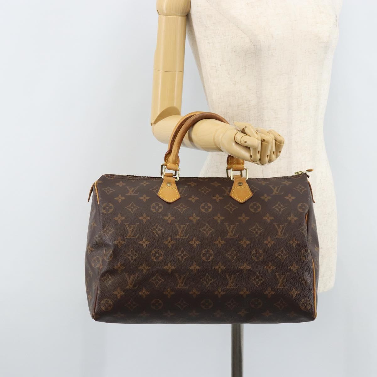 LOUIS VUITTON Monogram Speedy 35 Hand Bag M41524 LV Auth ki6432
