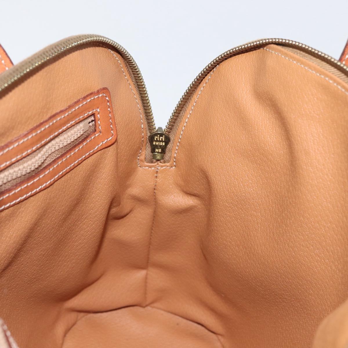 CELINE Macadam Canvas Hand Bag PVC Leather 2way Brown Gold Auth ki6435