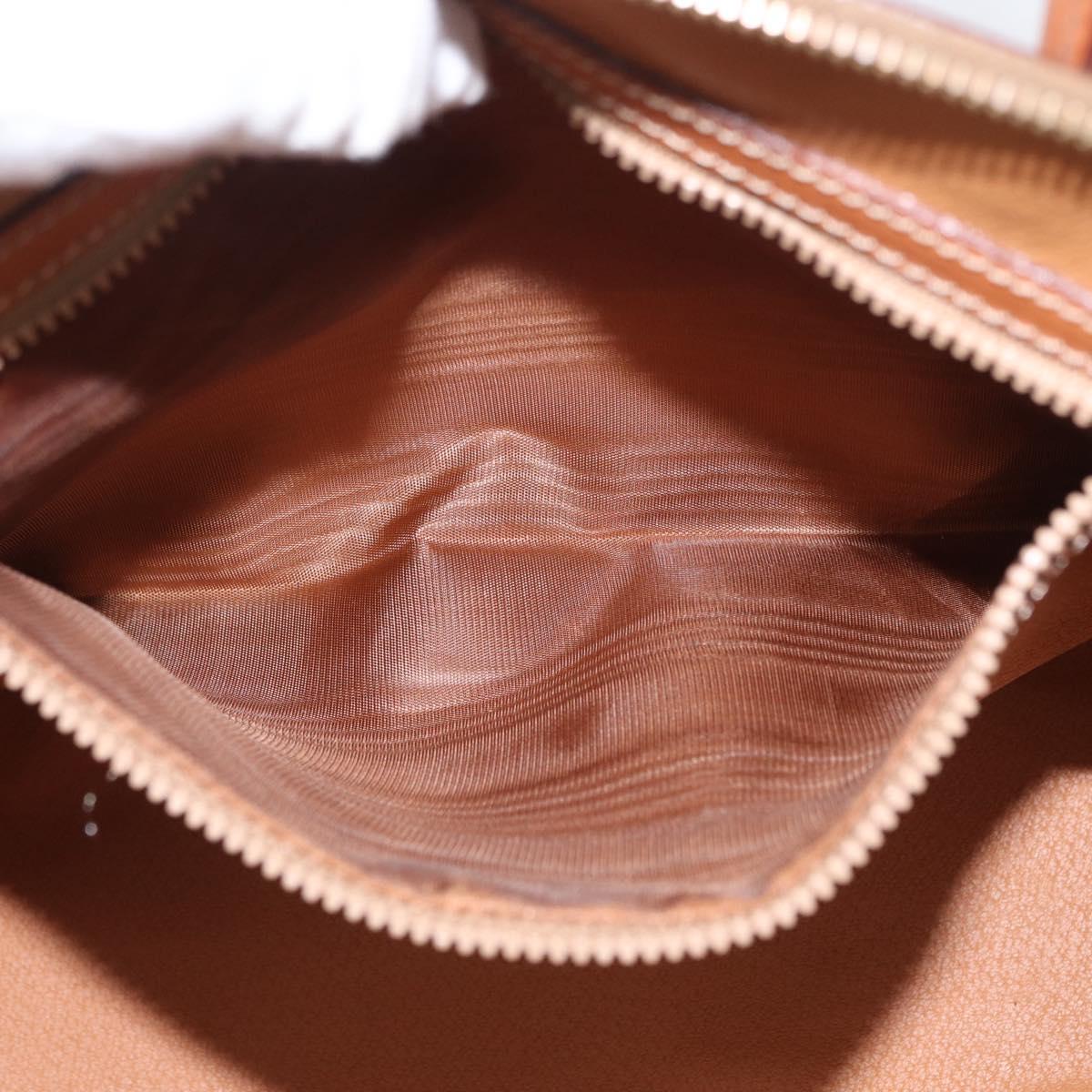 CELINE Macadam Canvas Hand Bag PVC Leather 2way Brown Gold Auth ki6435
