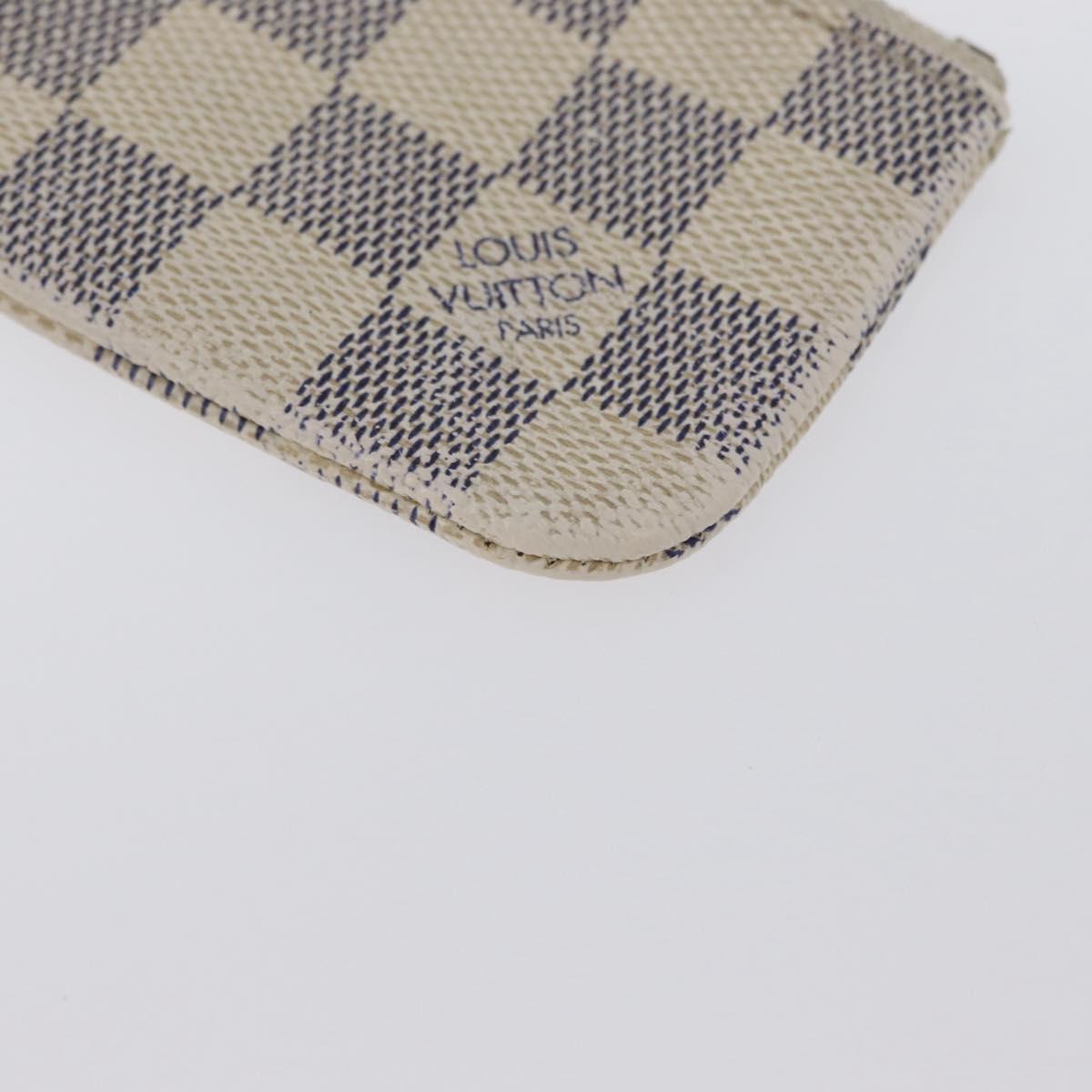 LOUIS VUITTON Damier Azur Pochette Cles Coin Purse N62659 LV Auth ki6438