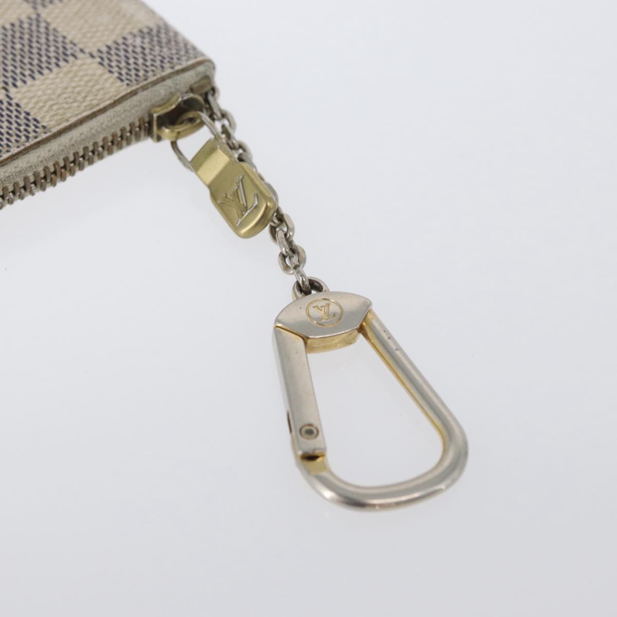 LOUIS VUITTON Damier Azur Pochette Cles Coin Purse N62659 LV Auth ki6438