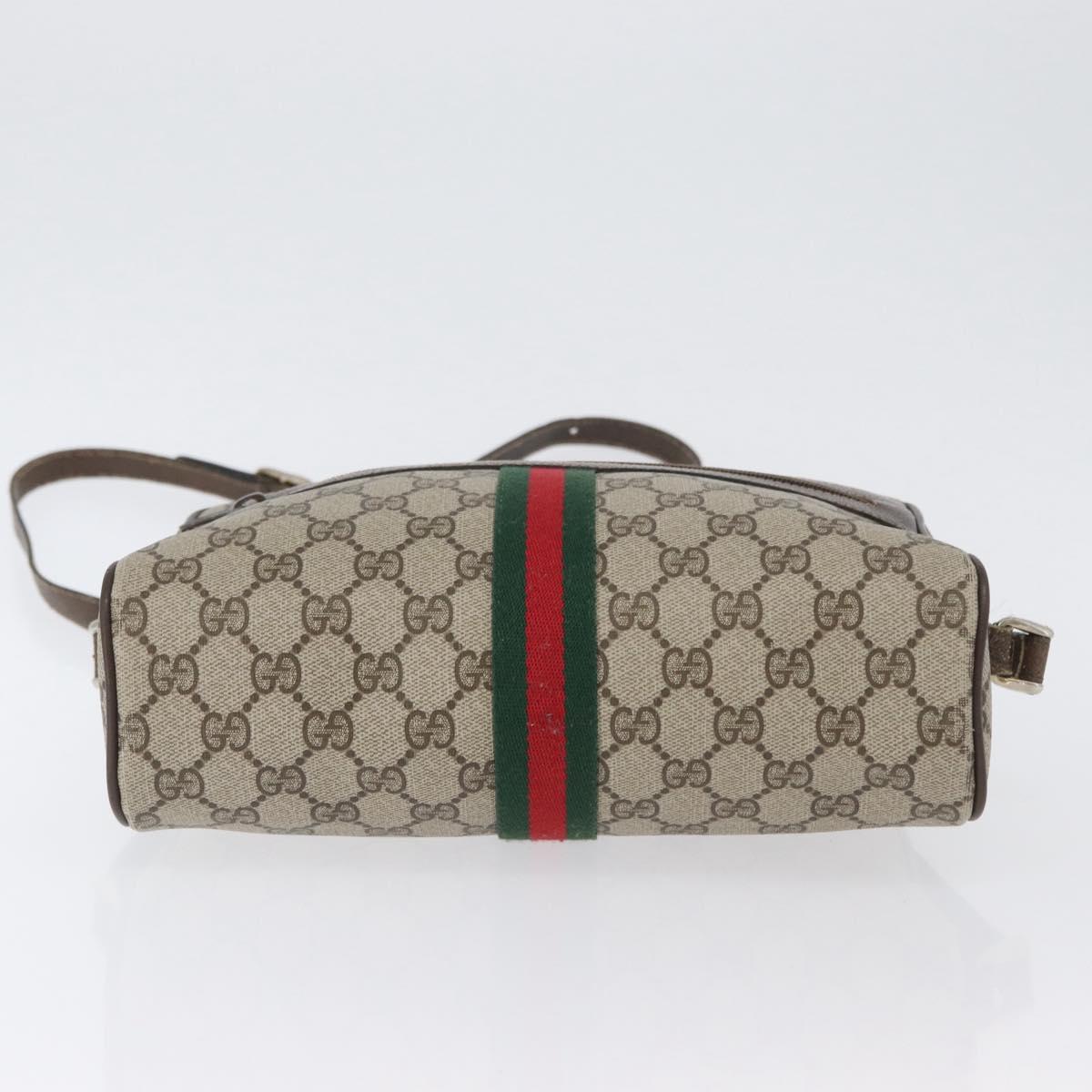 GUCCI GG Supreme Web Sherry Line Shoulder Bag PVC Beige 904 02 005 Auth ki6442