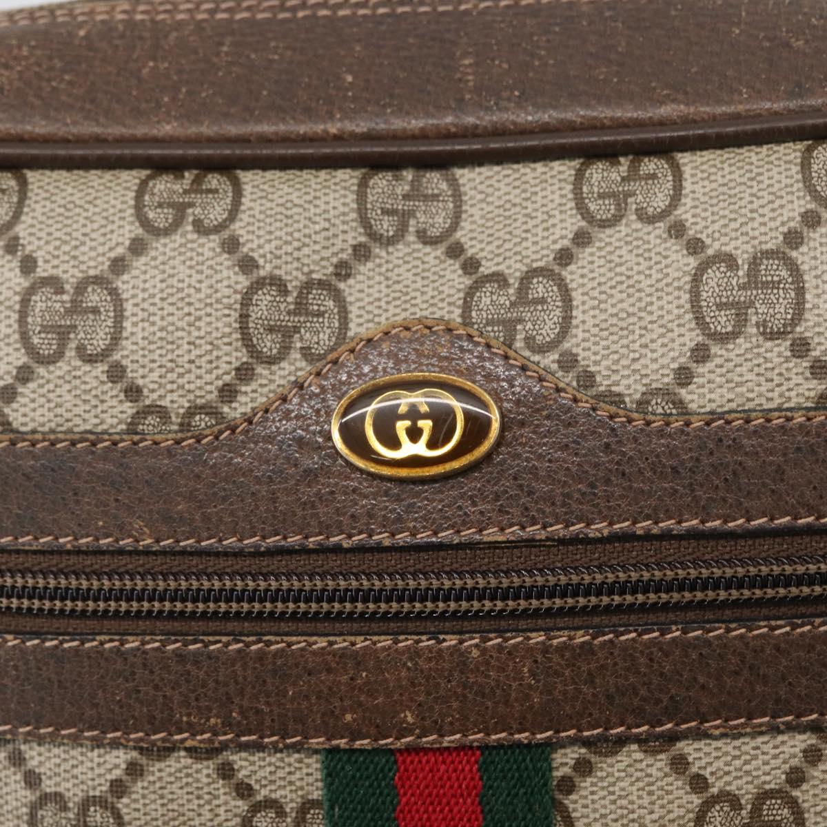 GUCCI GG Supreme Web Sherry Line Shoulder Bag PVC Beige 904 02 005 Auth ki6442