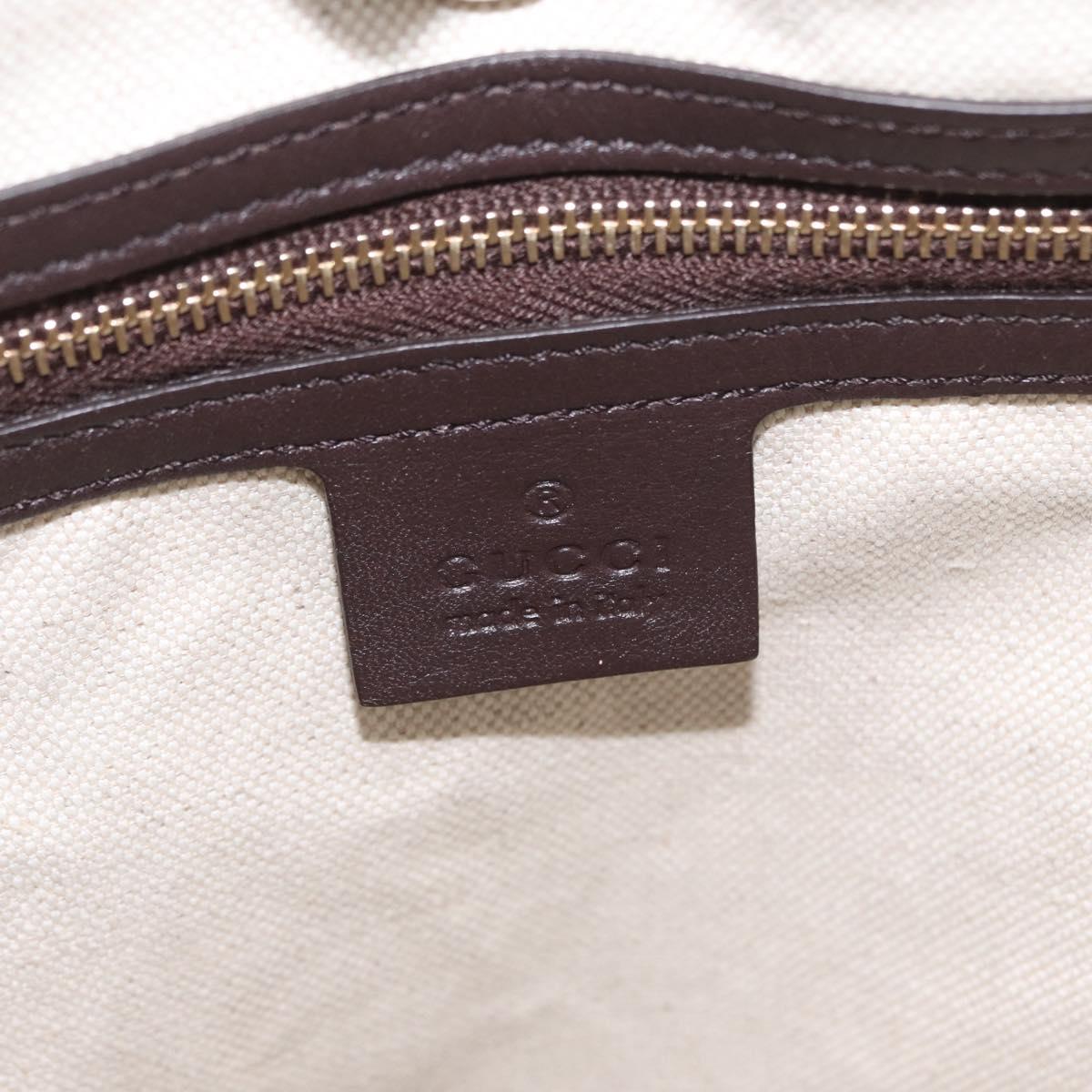 GUCCI GG Supreme Tote Bag PVC Gold Dark Brown 309613 Auth ki6444