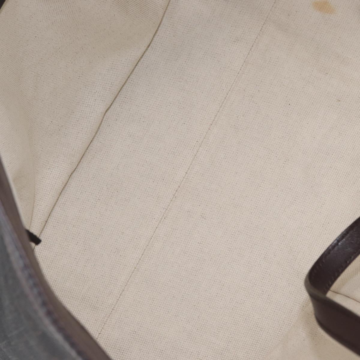 GUCCI GG Supreme Tote Bag PVC Gold Dark Brown 309613 Auth ki6444