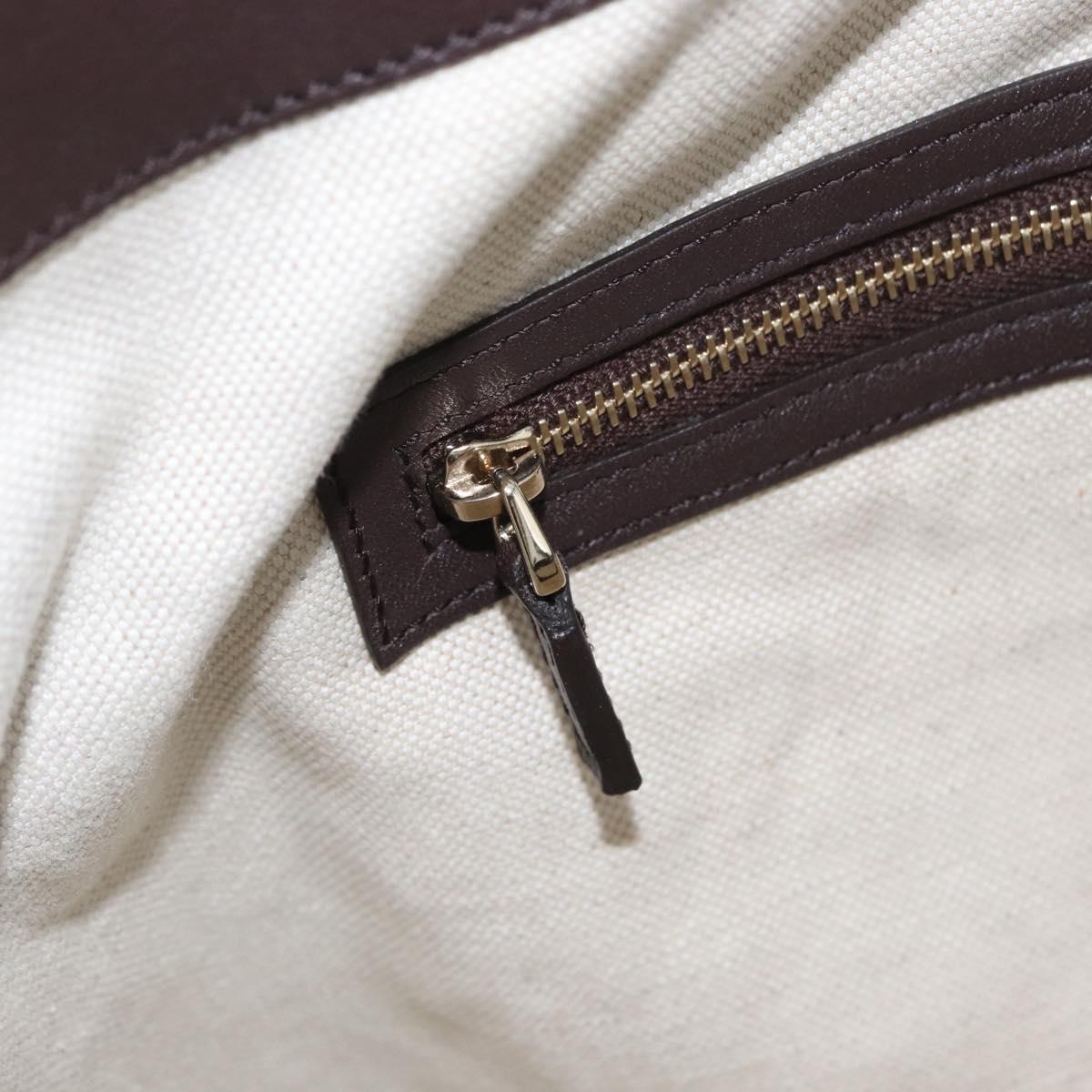 GUCCI GG Supreme Tote Bag PVC Gold Dark Brown 309613 Auth ki6444