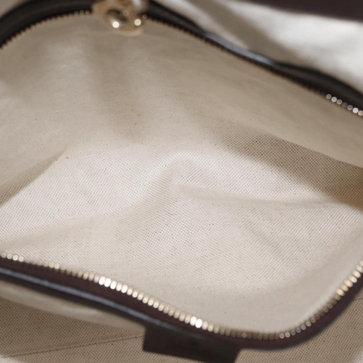 GUCCI GG Supreme Tote Bag PVC Gold Dark Brown 309613 Auth ki6444