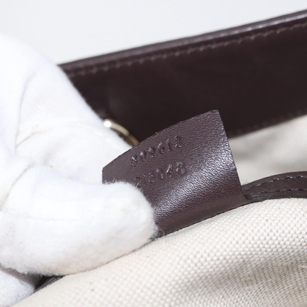 GUCCI GG Supreme Tote Bag PVC Gold Dark Brown 309613 Auth ki6444