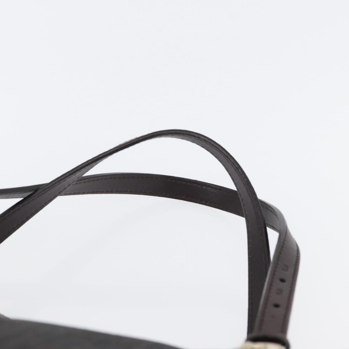 GUCCI GG Supreme Tote Bag PVC Gold Dark Brown 309613 Auth ki6444