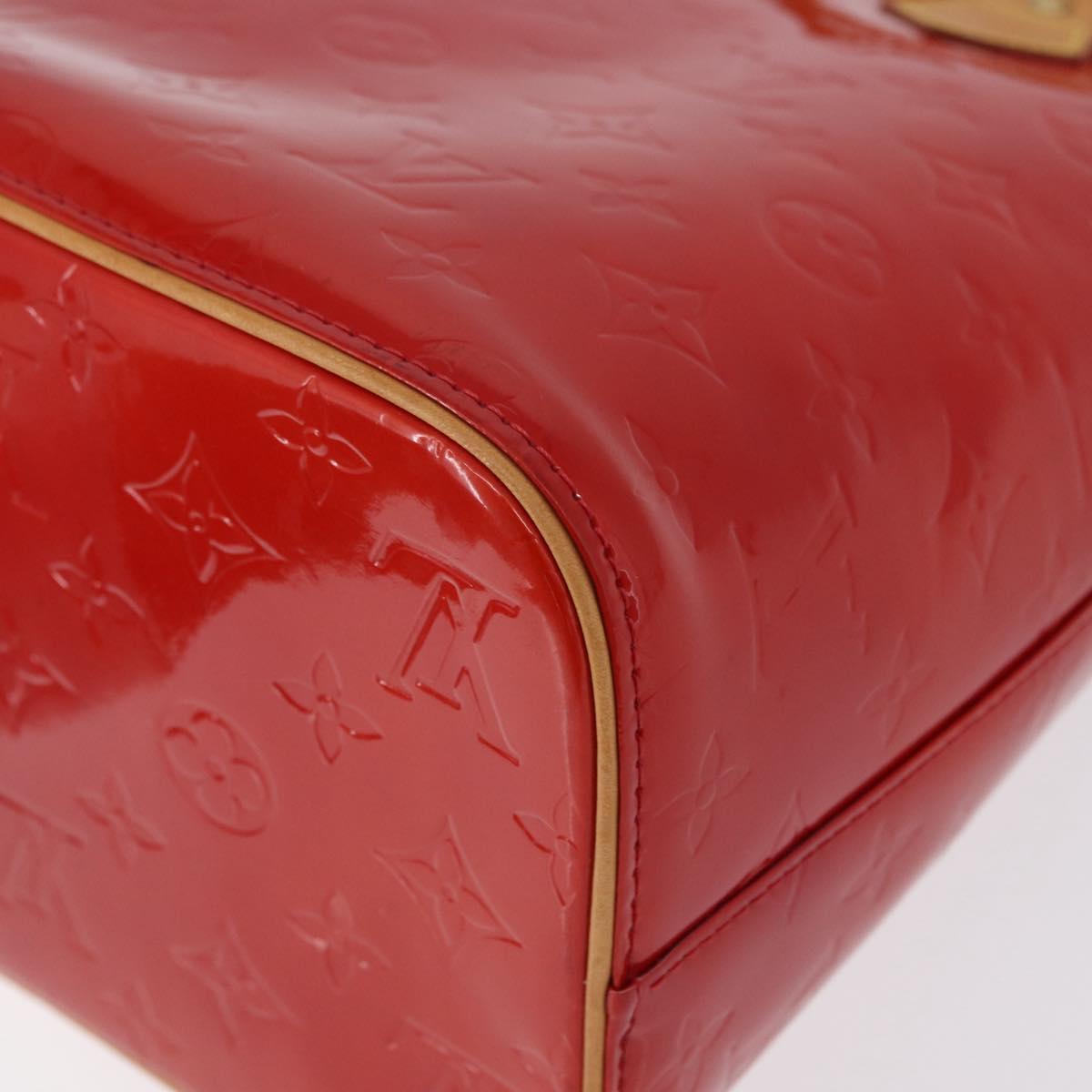 LOUIS VUITTON Monogram Vernis Houston Hand Bag Red M91092 LV Auth ki6445