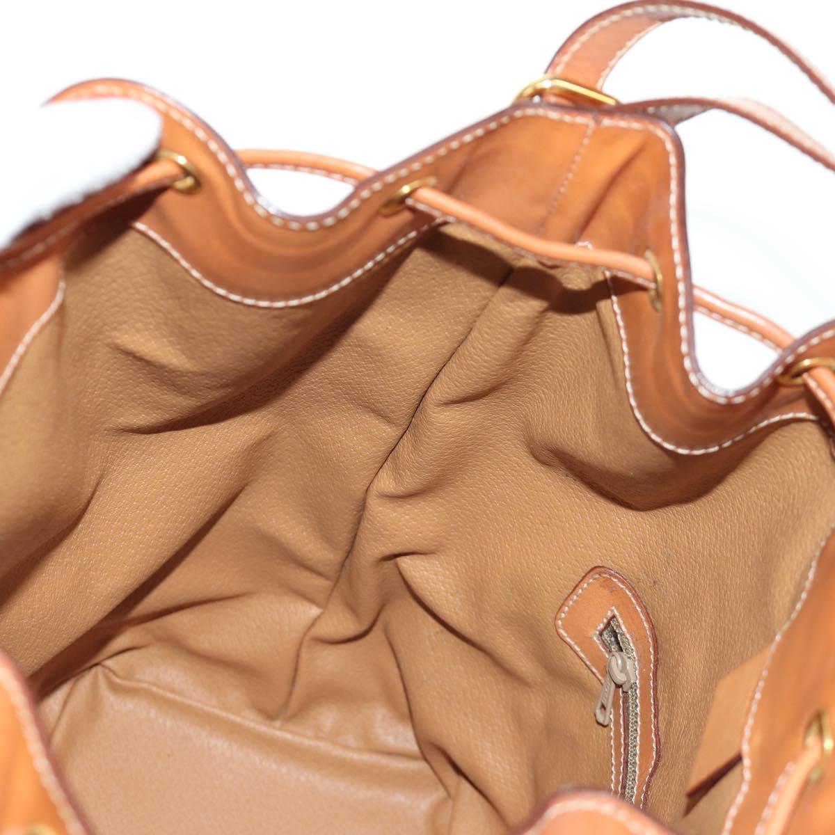 CELINE Macadam Canvas Shoulder Bag PVC Leather Brown Gold Auth ki6449M