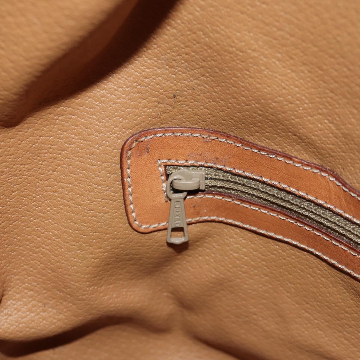 CELINE Macadam Canvas Shoulder Bag PVC Leather Brown Gold Auth ki6449M