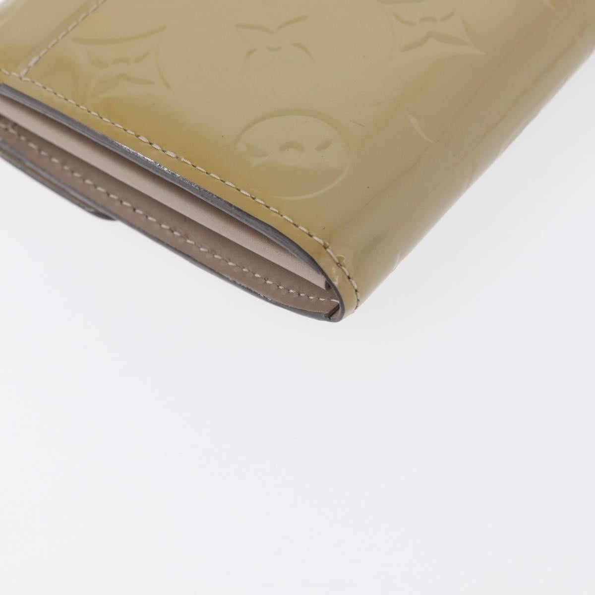 LOUIS VUITTON Vernis Portefeiulle Sarah Long Wallet Beige M90407 LV Auth ki6451V