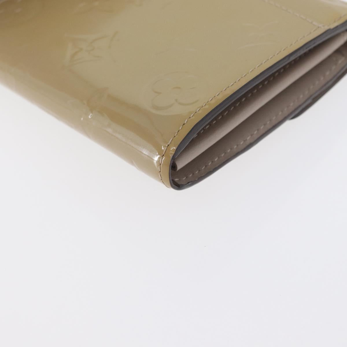 LOUIS VUITTON Vernis Portefeiulle Sarah Long Wallet Beige M90407 LV Auth ki6451V