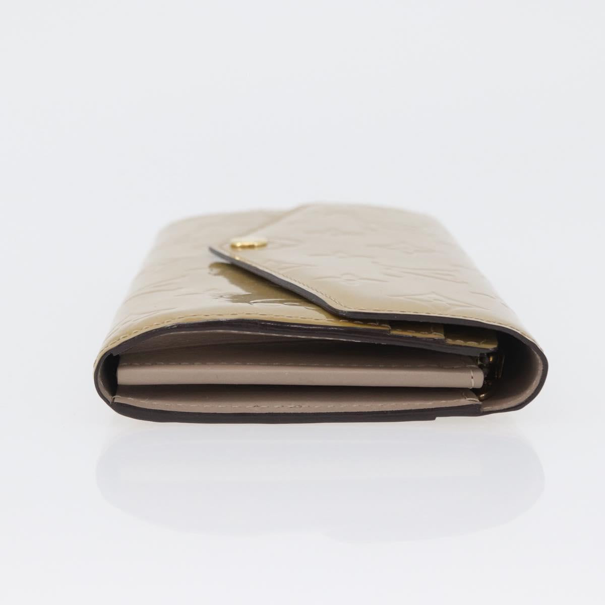 LOUIS VUITTON Vernis Portefeiulle Sarah Long Wallet Beige M90407 LV Auth ki6451V