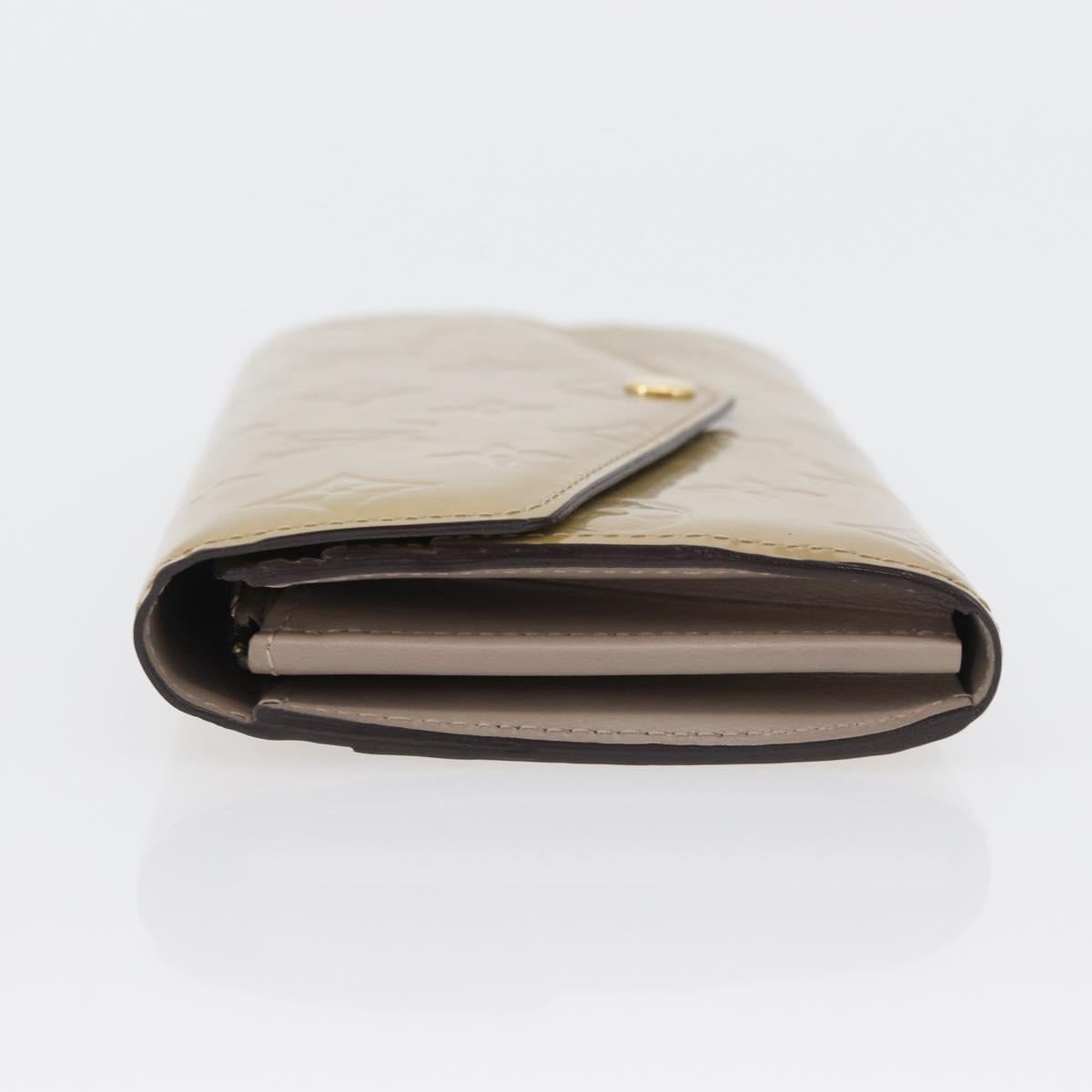 LOUIS VUITTON Vernis Portefeiulle Sarah Long Wallet Beige M90407 LV Auth ki6451V