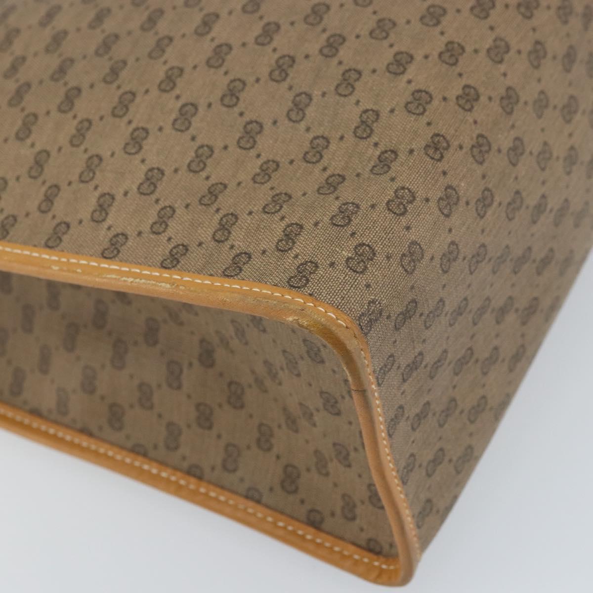 GUCCI Micro GG Supreme Tote Bag PVC Beige Gold Auth ki6459