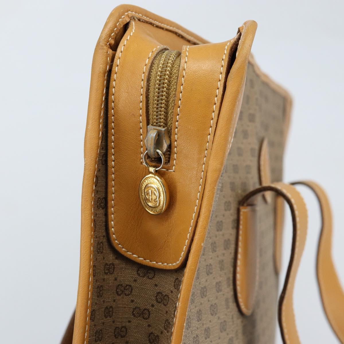 GUCCI Micro GG Supreme Tote Bag PVC Beige Gold Auth ki6459