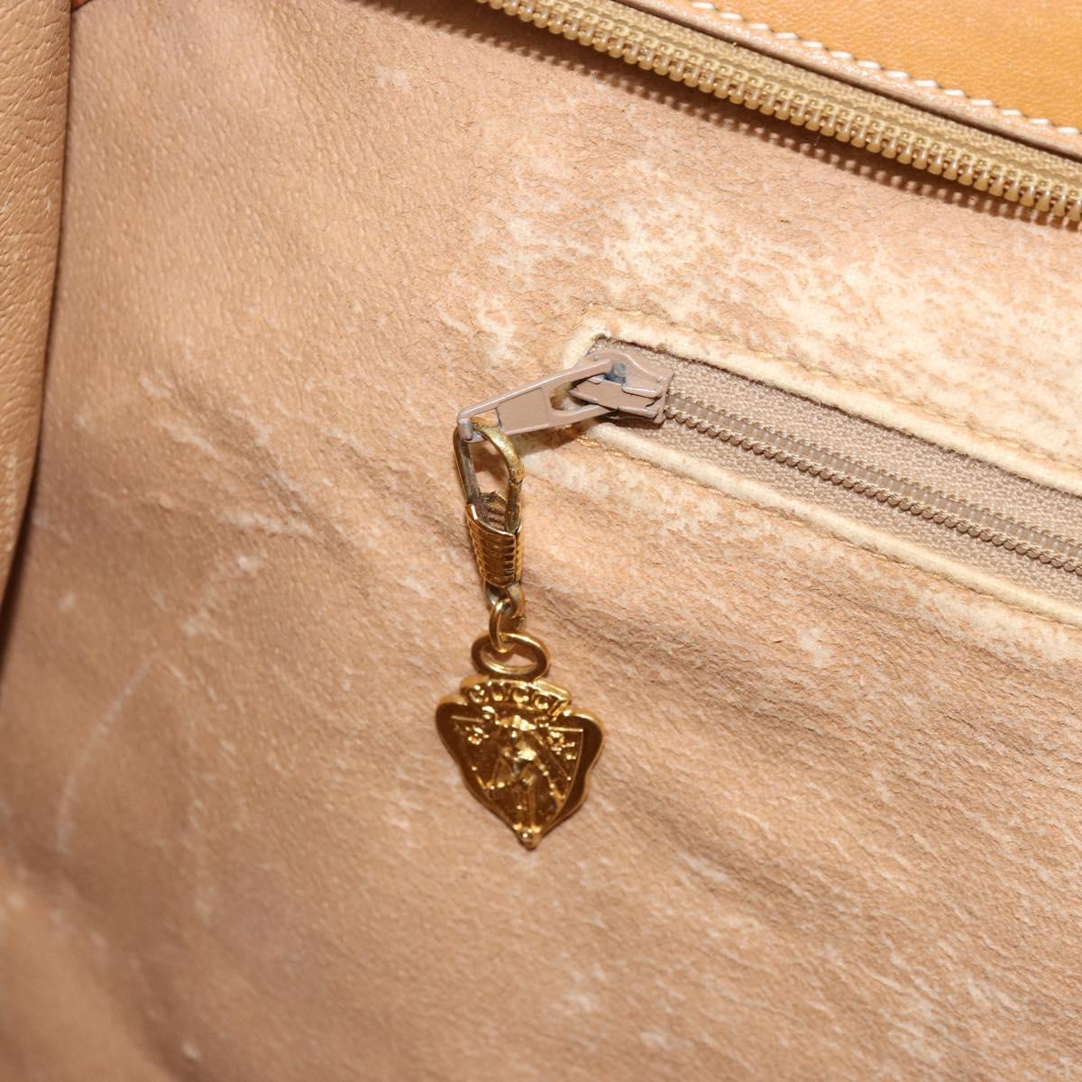 GUCCI Micro GG Supreme Tote Bag PVC Beige Gold Auth ki6459