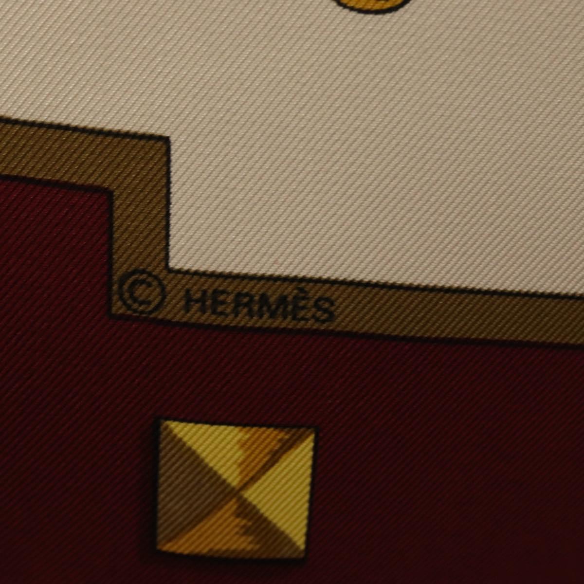 HERMES Carre 90 Scarf Silk Red Auth ki6461