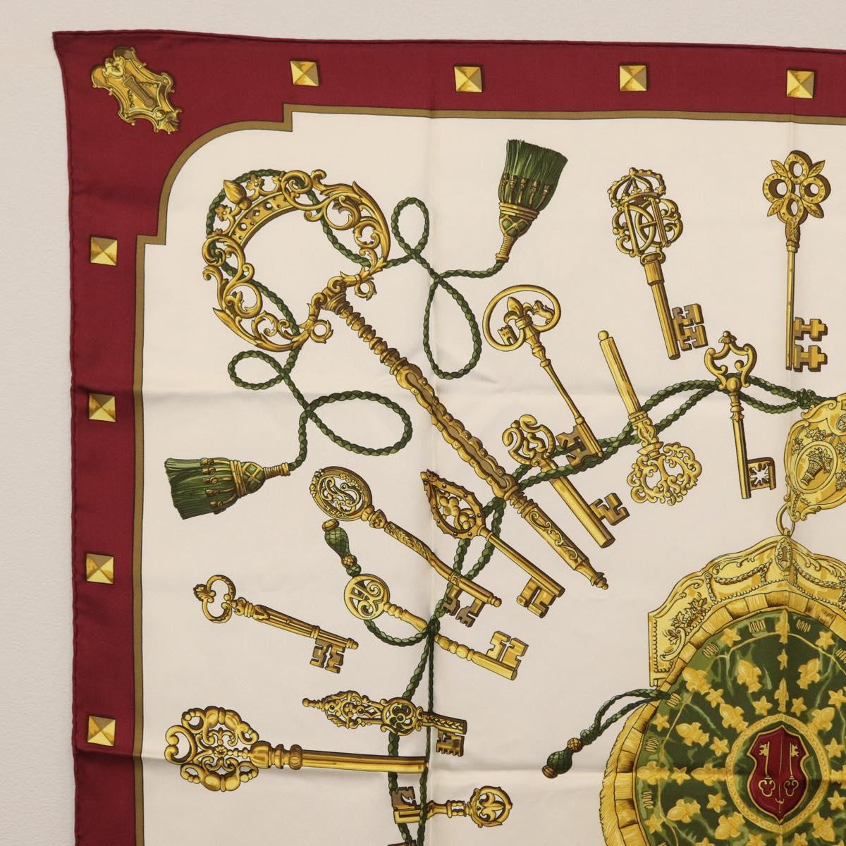 HERMES Carre 90 Scarf Silk Red Auth ki6461