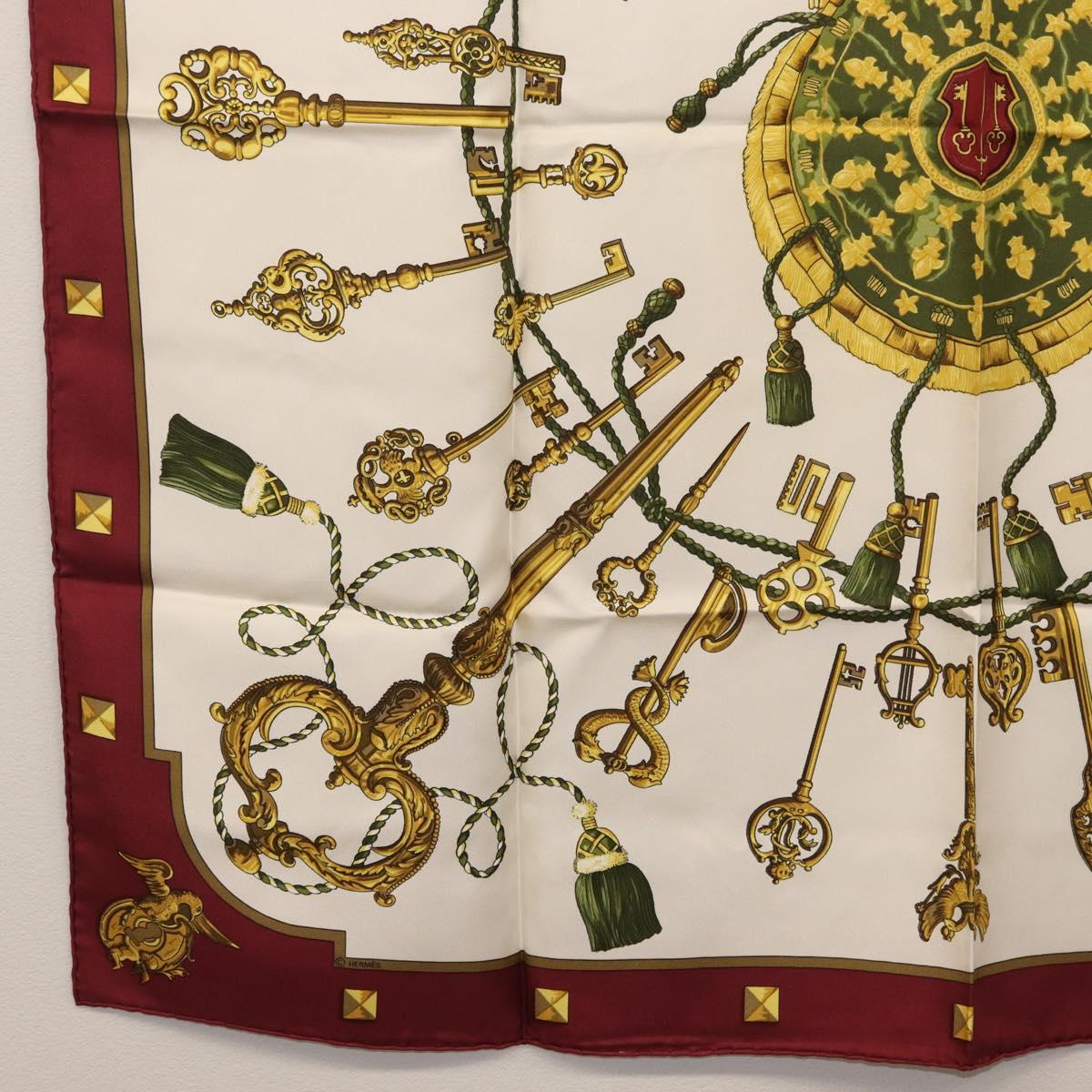 HERMES Carre 90 Scarf Silk Red Auth ki6461