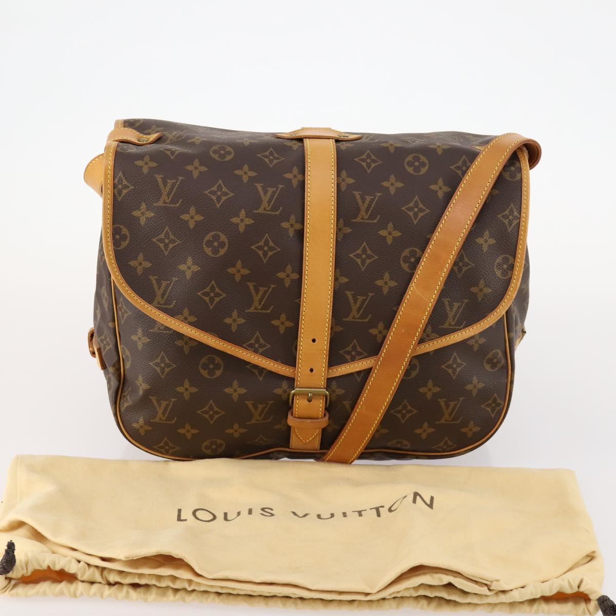 LOUIS VUITTON Monogram Saumur 35 Shoulder Bag M42254 LV Auth ki6465