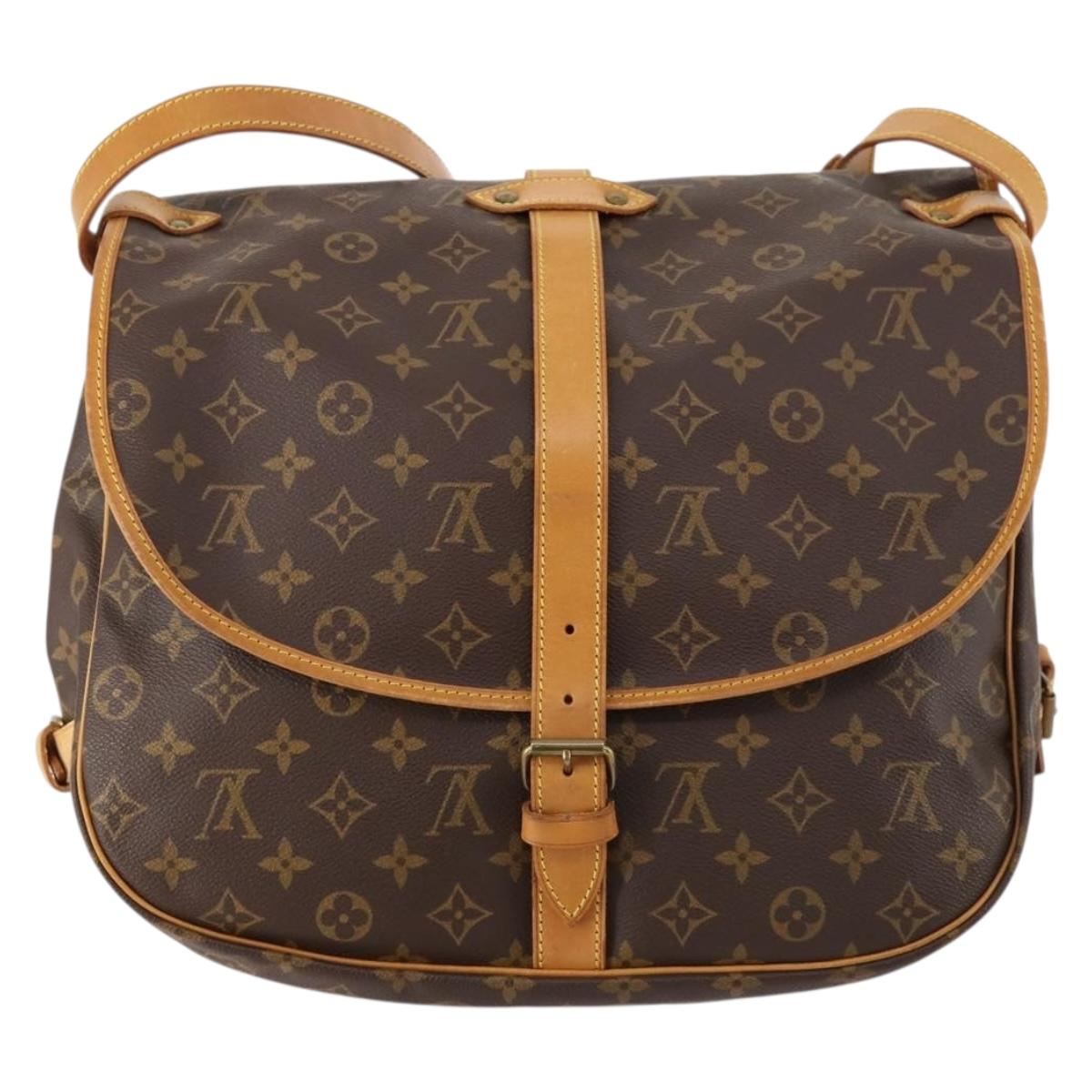LOUIS VUITTON Monogram Saumur 35 Shoulder Bag M42254 LV Auth ki6465