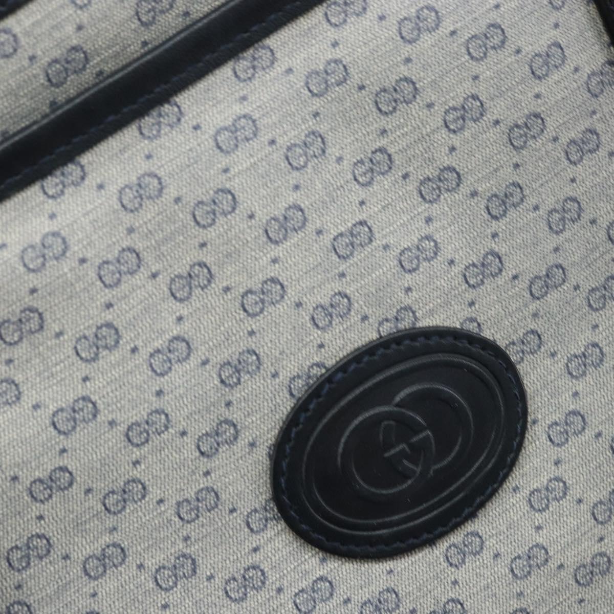 GUCCI Micro GG Supreme Tote Bag PVC Navy Gold Auth ki6466