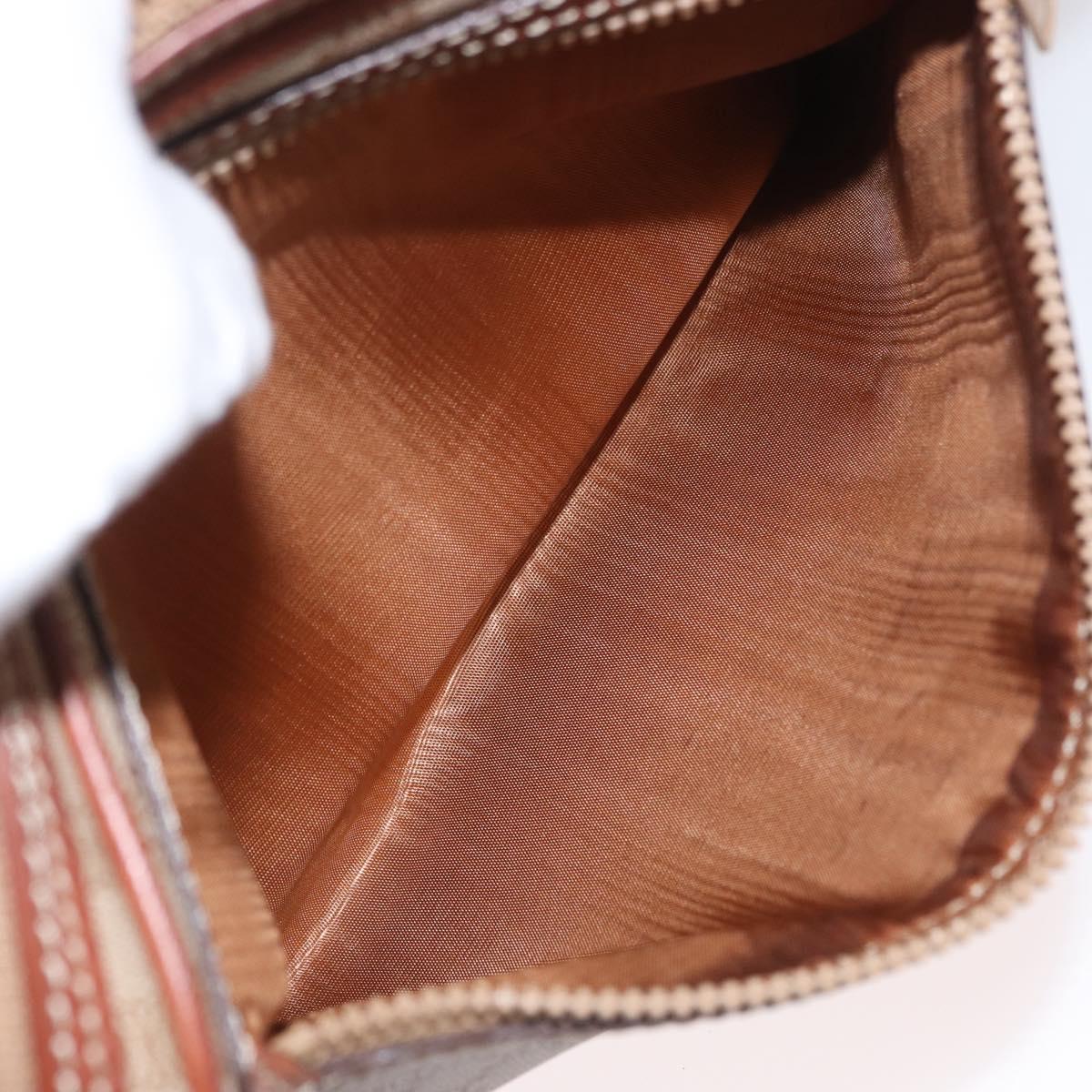CELINE Macadam Canvas Clutch Bag PVC Leather Beige Gold Auth ki6467