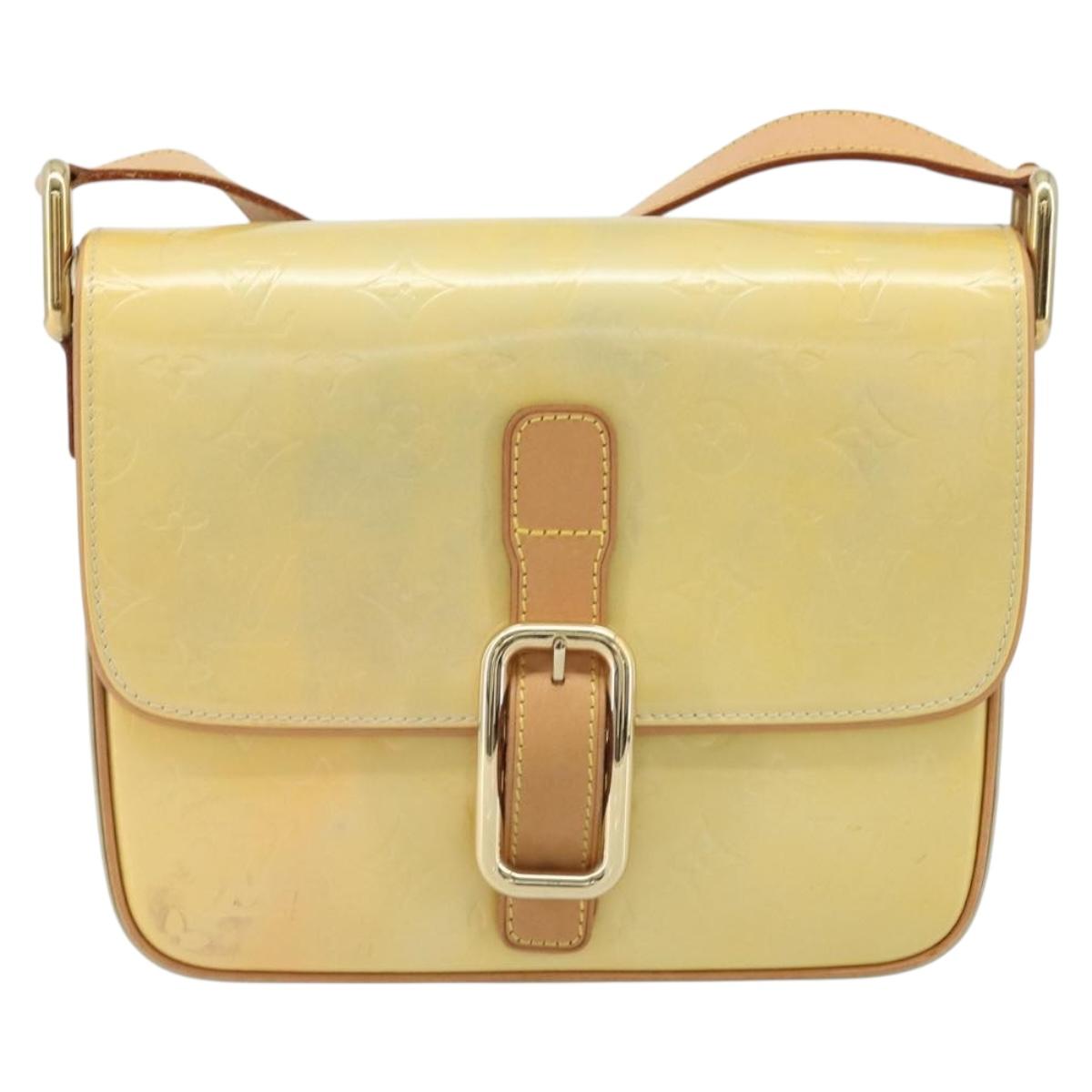 LOUIS VUITTON Monogram Vernis Christie GM Shoulder Bag Gris M91148 Auth ki6480