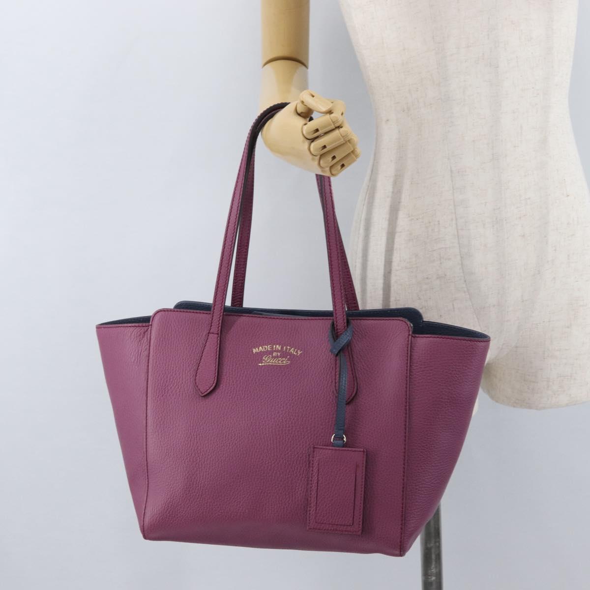 GUCCI Tote Bag Leather Pink Gold 354408 Auth ki6482