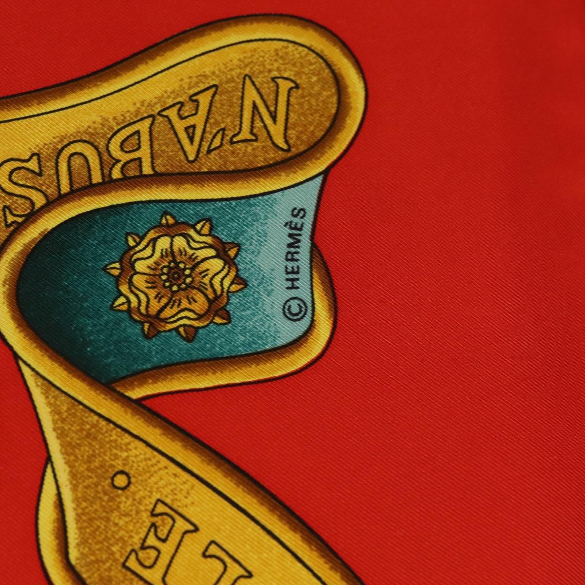 HERMES Carre 90 Scarf Silk Red Auth ki6484