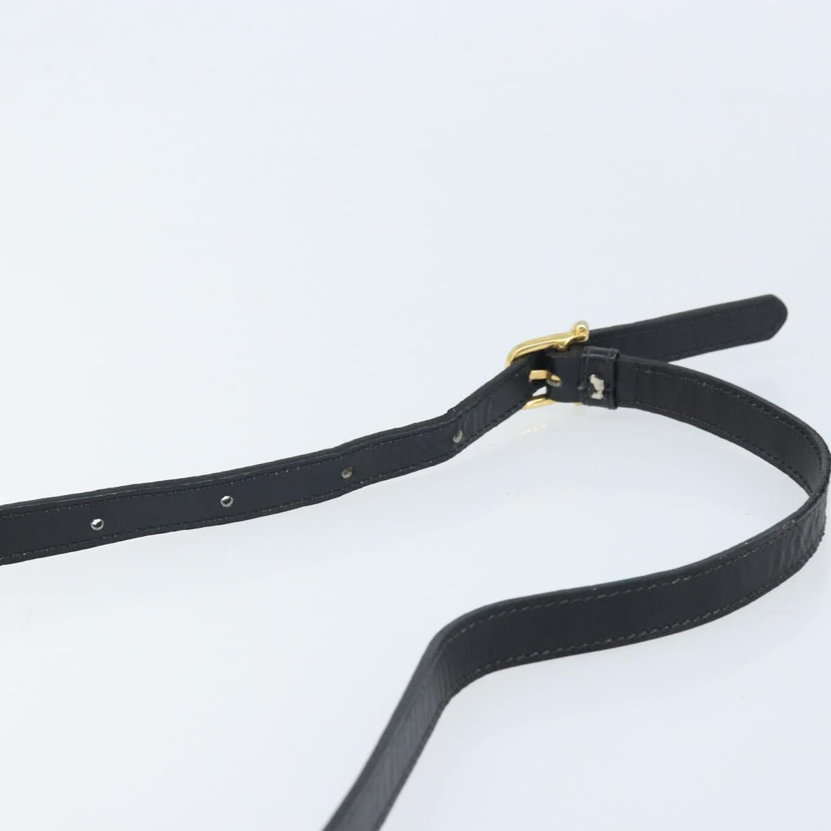 CELINE Shoulder Bag Leather Black Gold Auth ki6485