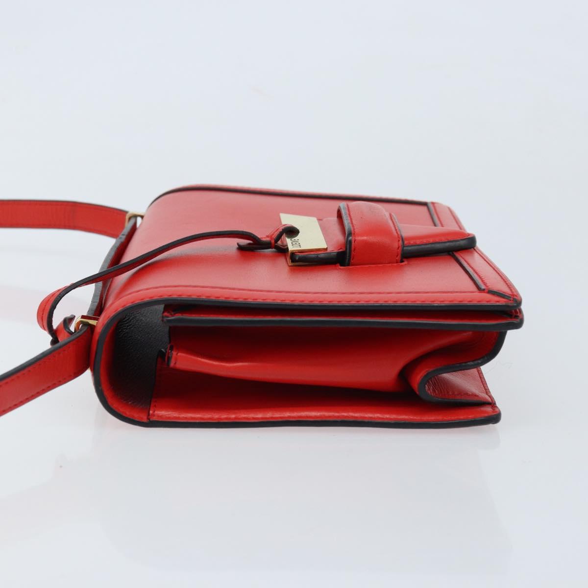 LOEWE Shoulder Bag Leather Red Gold Auth ki6486