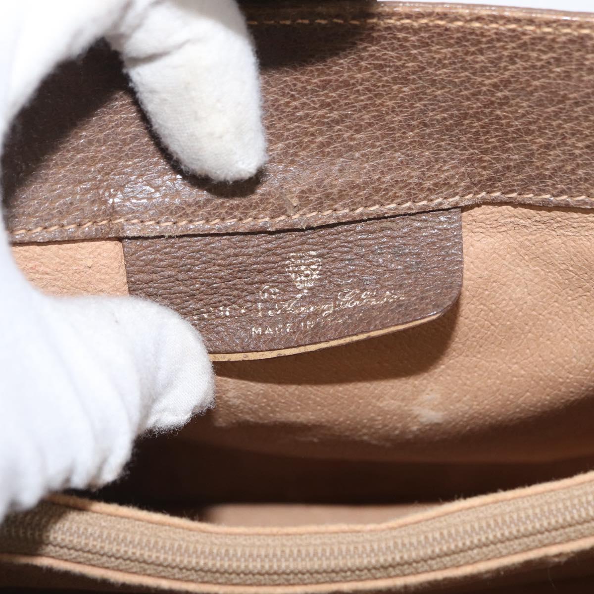 GUCCI Web Sherry Line GG Supreme Bag PVC Beige Gold 66 02 024 Auth ki6488
