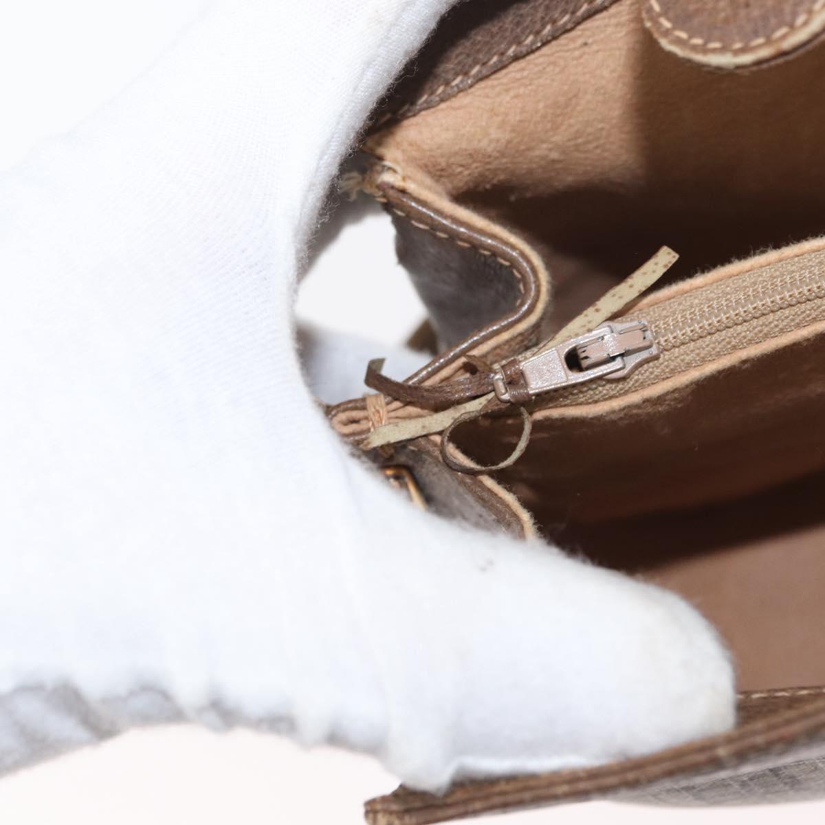 GUCCI Web Sherry Line GG Supreme Bag PVC Beige Gold 66 02 024 Auth ki6488