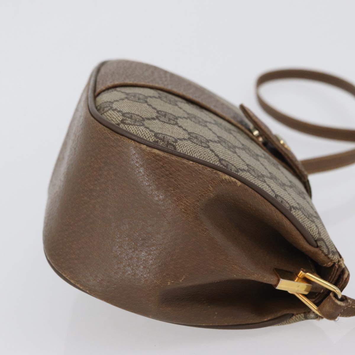 GUCCI Web Sherry Line GG Supreme Bag PVC Beige Gold 66 02 024 Auth ki6488