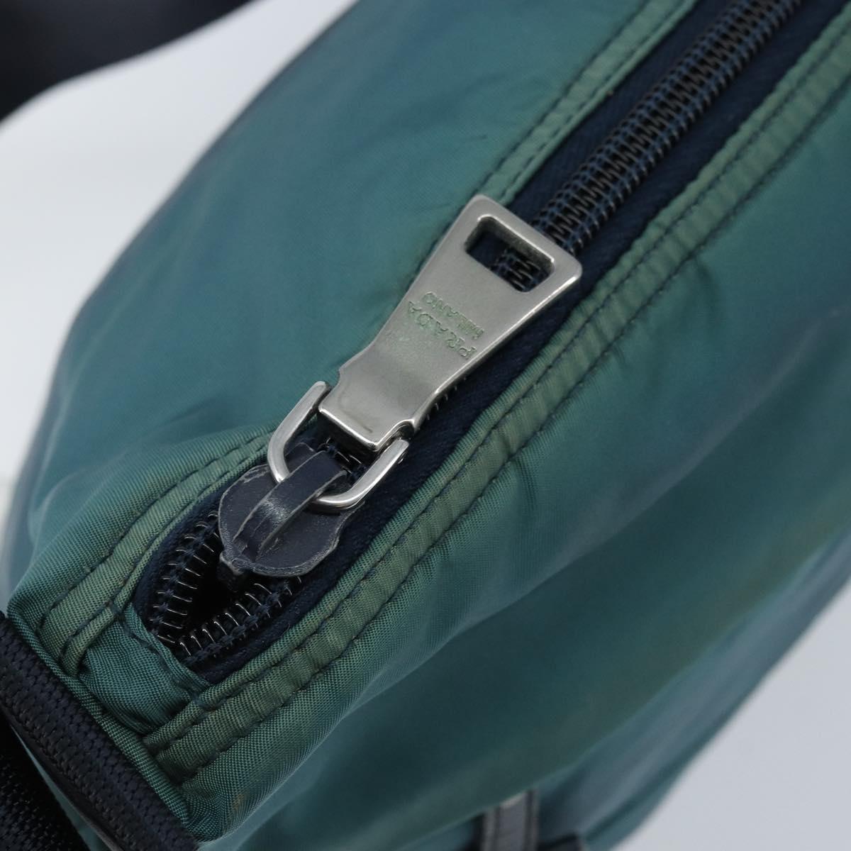 PRADA Shoulder Bag Nylon Blue Silver Auth ki6494