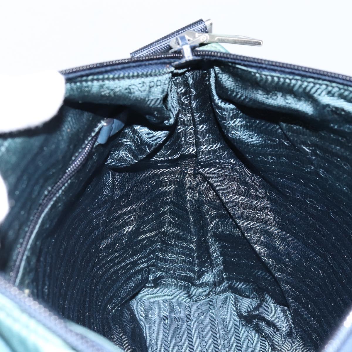 PRADA Shoulder Bag Nylon Blue Silver Auth ki6494