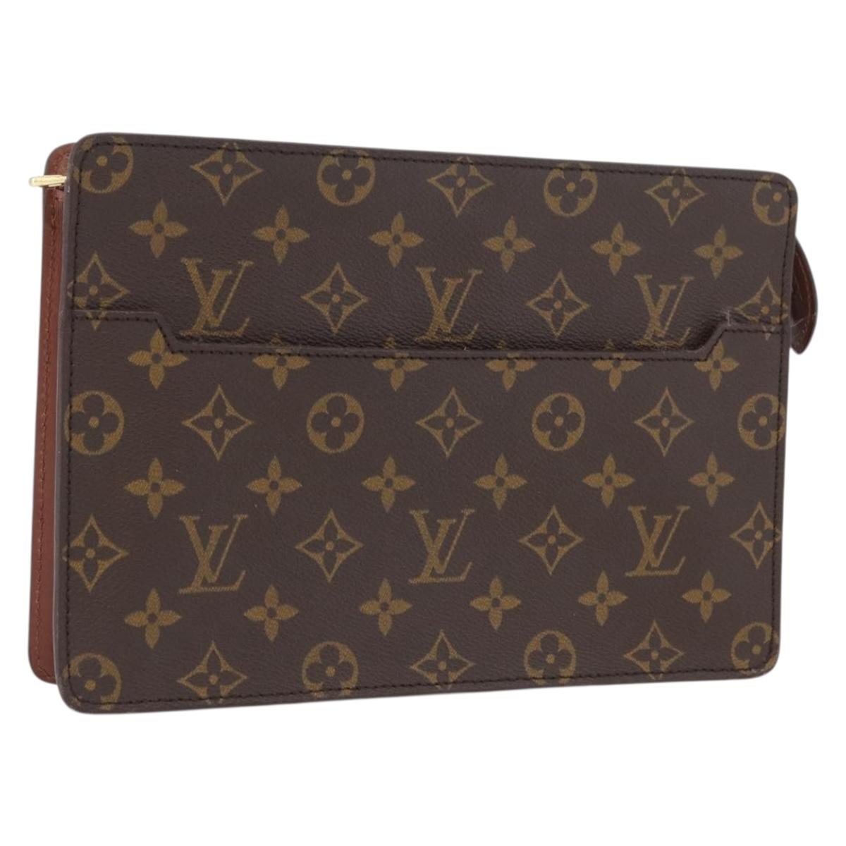 LOUIS VUITTON Monogram Pochette Homme Clutch Bag M51795 LV Auth ki6498
