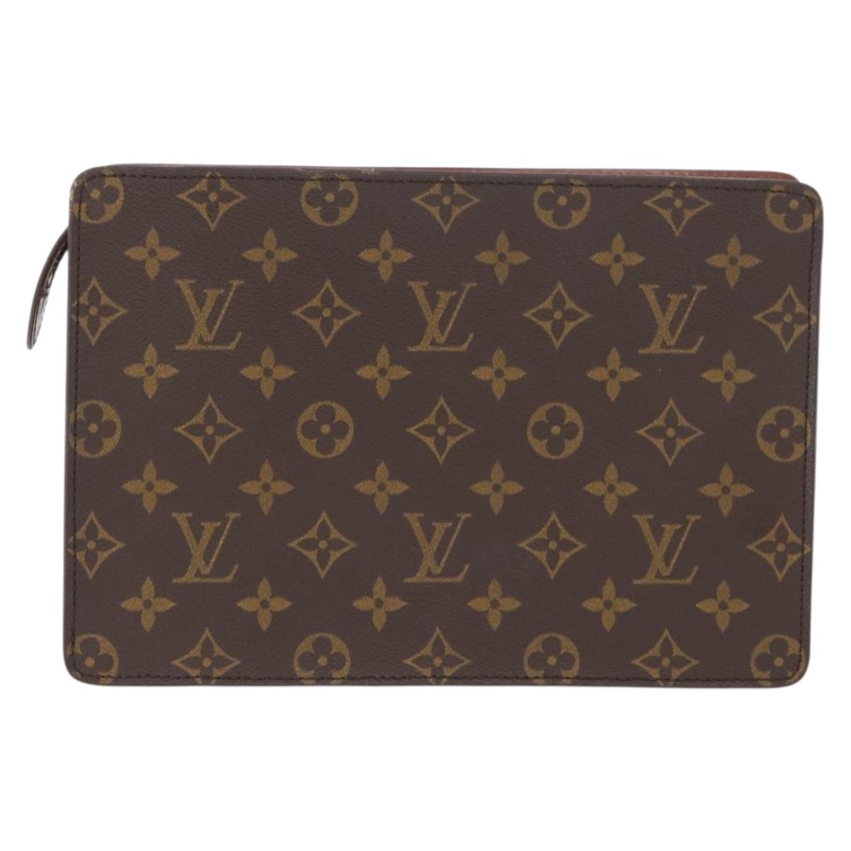 LOUIS VUITTON Monogram Pochette Homme Clutch Bag M51795 LV Auth ki6498