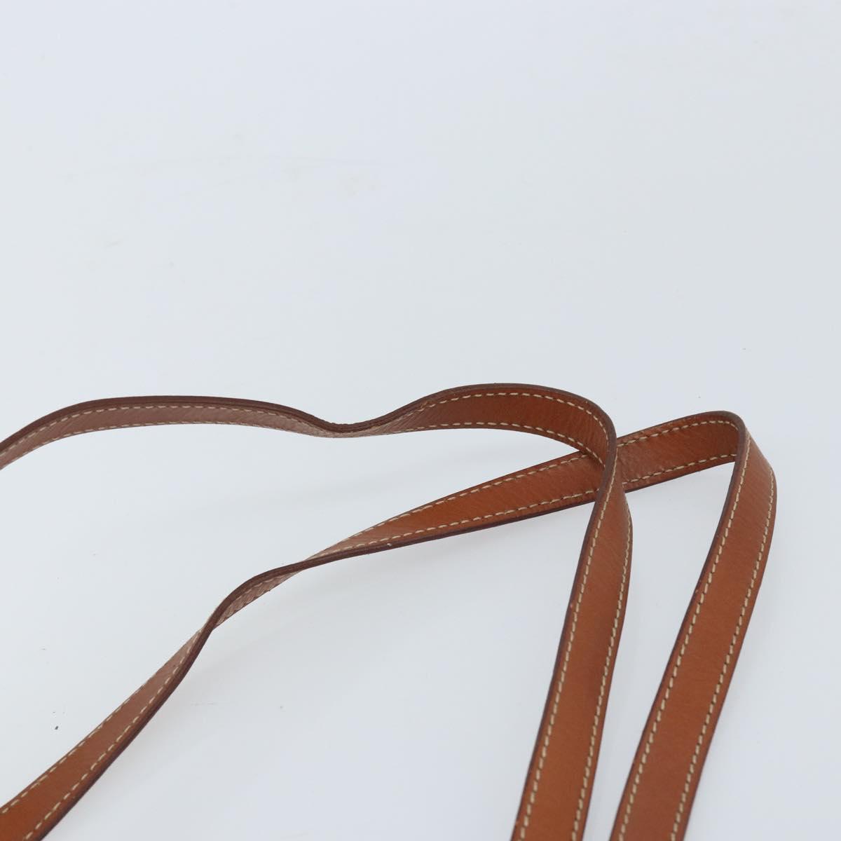 CELINE Macadam Canvas Tote Bag PVC Leather Brown Gold Auth ki6506