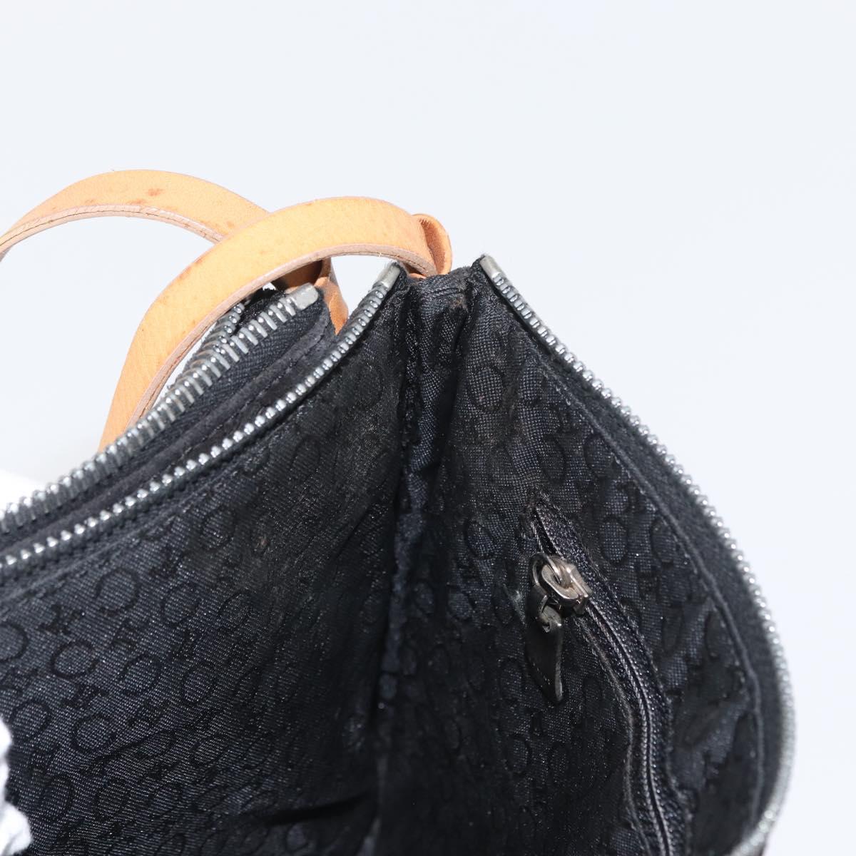 CELINE C Macadam Canvas Shoulder Bag Suede Leather Black Silver Auth ki6507
