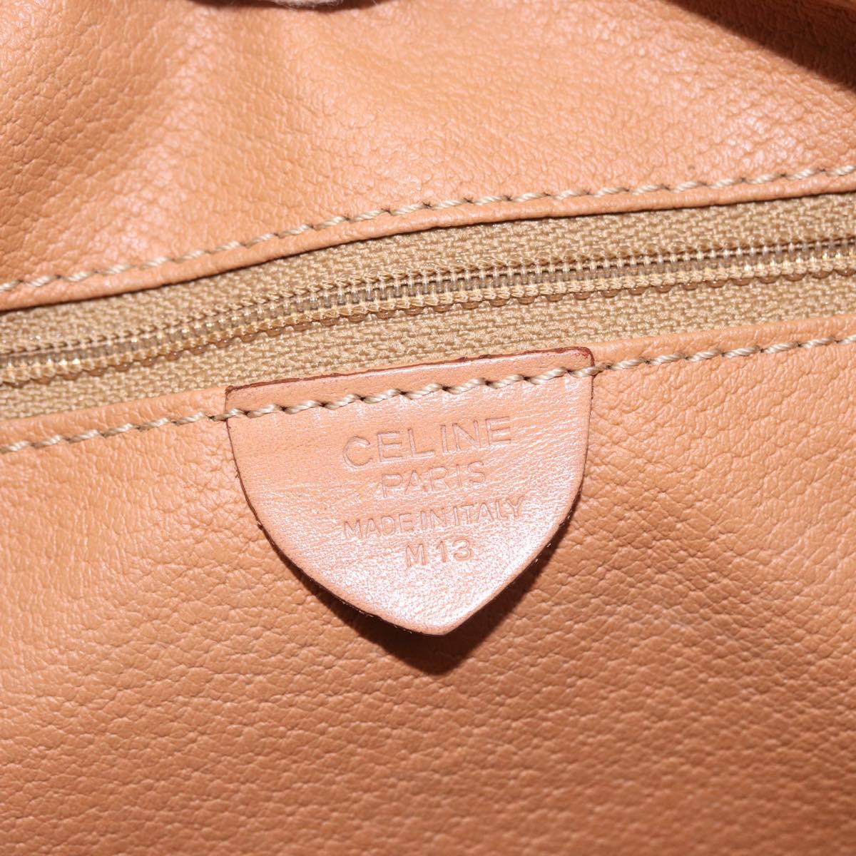 CELINE Macadam Canvas Shoulder Bag PVC Leather Brown Gold Auth ki6508