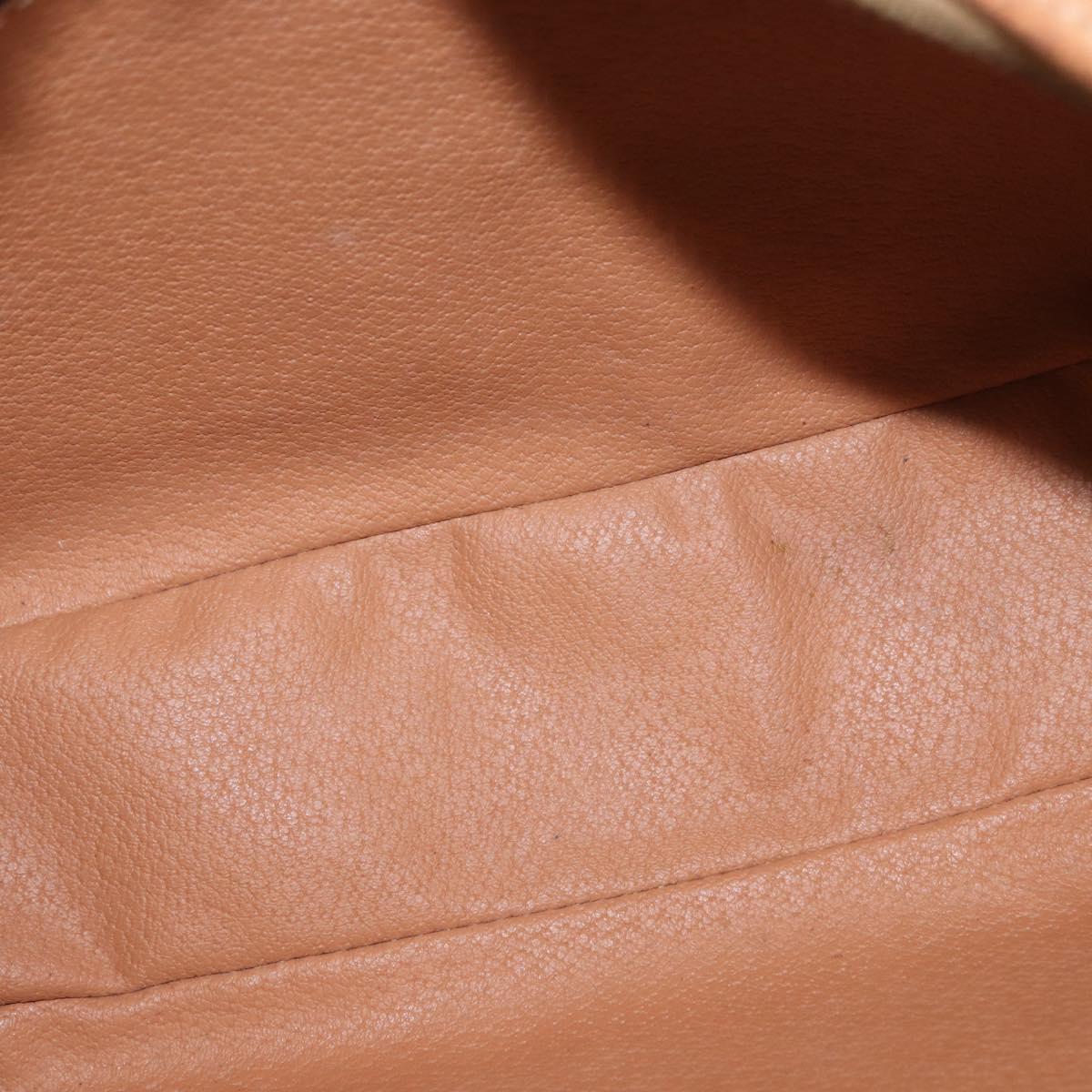 CELINE Macadam Canvas Shoulder Bag PVC Leather Brown Gold Auth ki6508