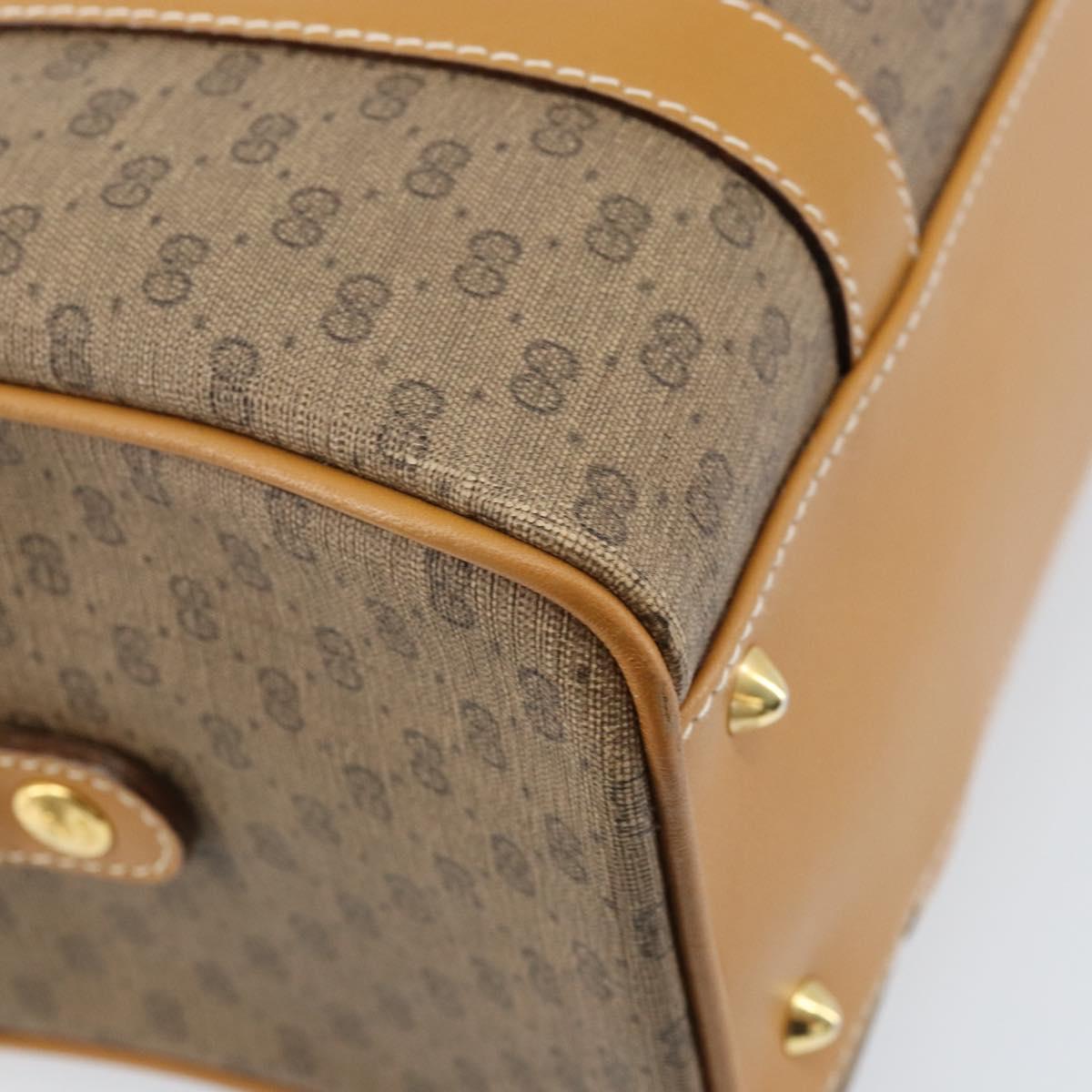 GUCCI Micro GG Supreme Mini Boston Bag PVC Beige Gold 000 39 0158 Auth ki6510