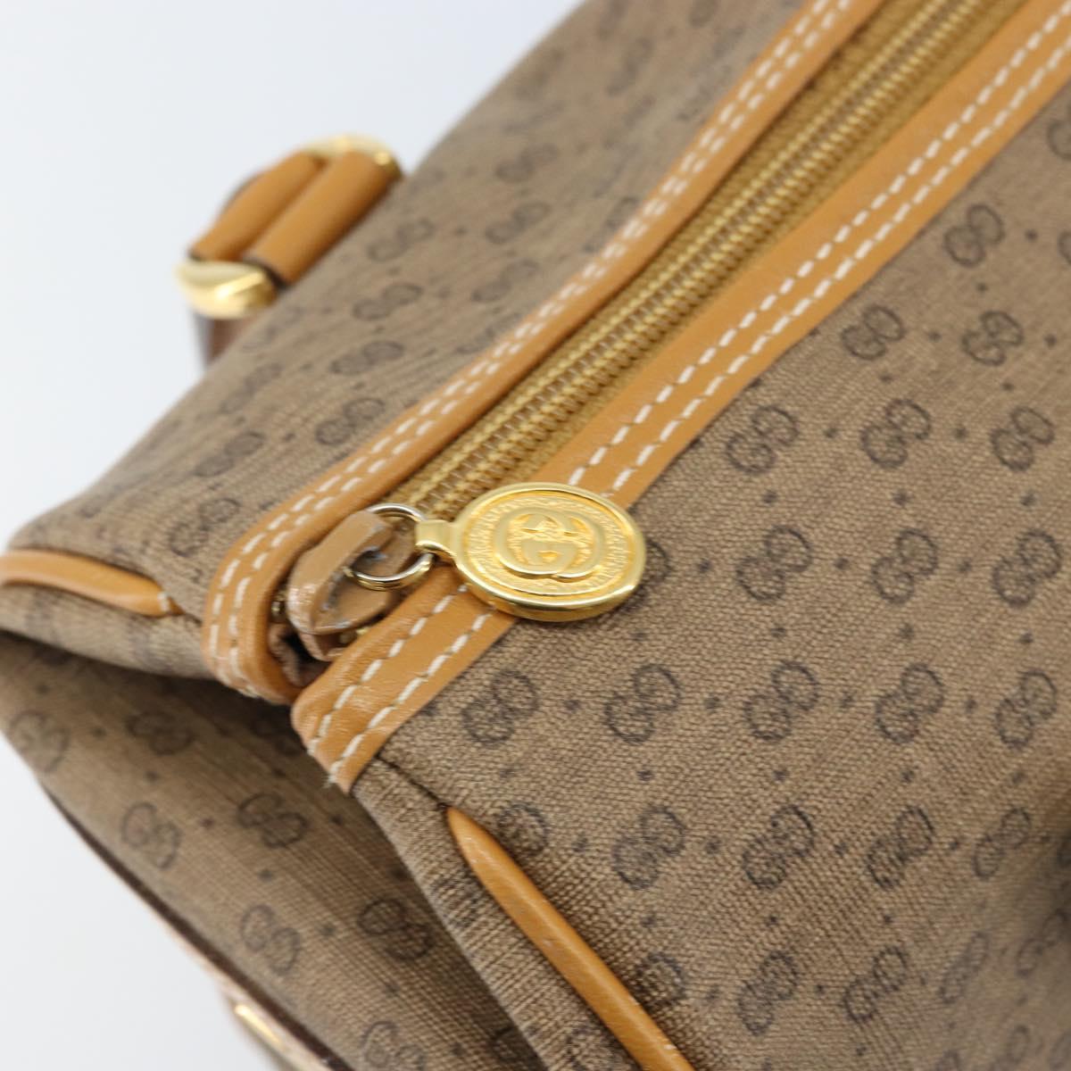 GUCCI Micro GG Supreme Mini Boston Bag PVC Beige Gold 000 39 0158 Auth ki6510