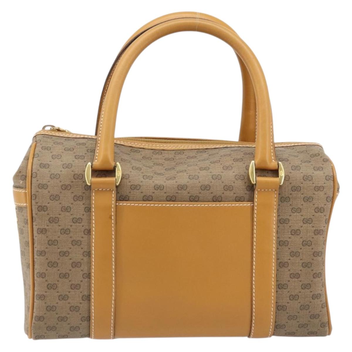 GUCCI Micro GG Supreme Mini Boston Bag PVC Beige Gold 000 39 0158 Auth ki6510