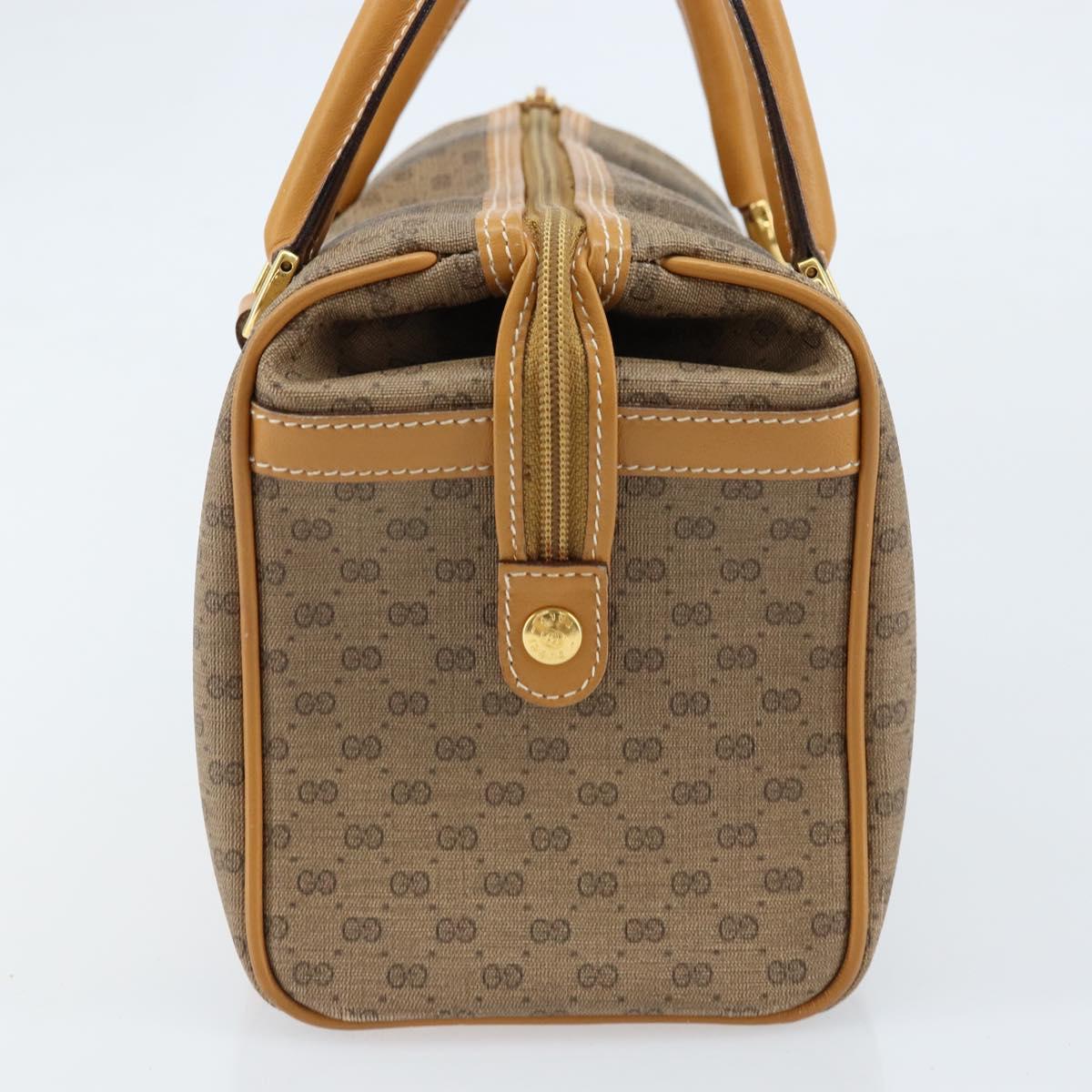 GUCCI Micro GG Supreme Mini Boston Bag PVC Beige Gold 000 39 0158 Auth ki6510